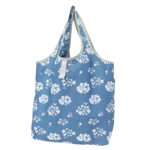 ショッピングバッグ かるい保冷エコバッグ 紫陽花BL ミントイン お買い物かばん 軽量 折りたたみ コン..