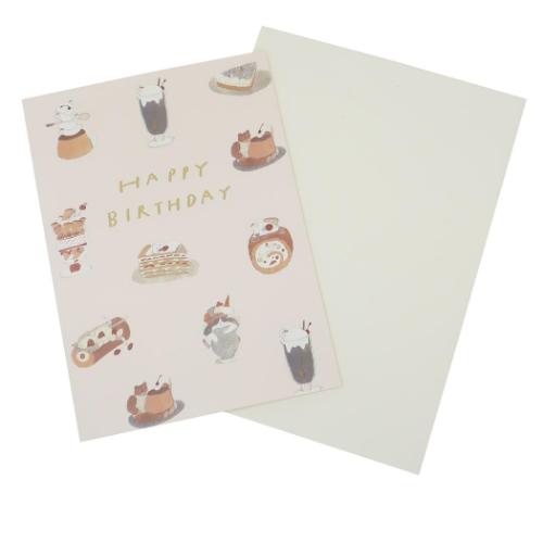 グリーティングカード トビマツショウイチロウ メッセージカード バースデー デザートの祭典 アクティブコーポレーション 封筒付き おしゃれ メール便可 マシュマロポップ