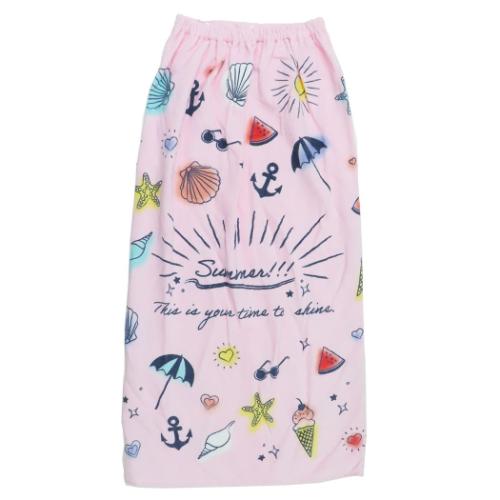 ラップタオル サンハート 100丈マキタオル 100cm丈巻き巻きタオル サマーアイコン 丸眞 サマーレジャー用品 海プール着替えタオル キッズ 大人 マシュマロポップ