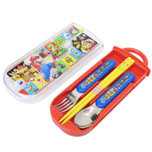 お箸＆フォーク＆スプーンセット スーパーマリオ 抗菌食洗対応スライドトリオセット スケーター 新学期..