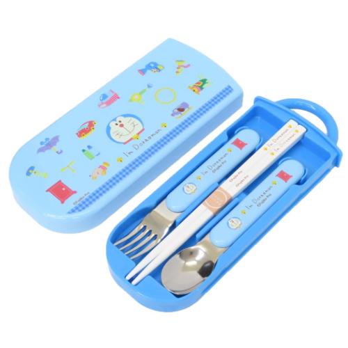 お箸＆フォーク＆スプーンセット アイムドラえもん 抗菌食洗対応スライドトリオセット ギンガム サンリ..