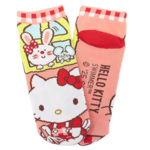 女性用靴下 SWIMMER ハローキティ ソックス レディース チェック サンリオ ジェイズプランニング かわいい メール便可 マシュマロポップ
