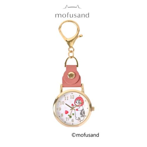 キーホルダー時計 モフサンド 水彩ドットKCウォッチ RE イチゴにゃん mofusand フィールドワーク プレゼント バッグチャーム かわいい メール便可 ...