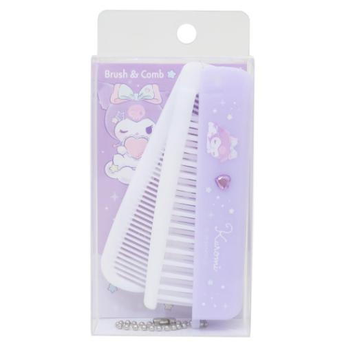 ヘアブラシ クロミ ストーン付き折りたたみブラシ&コーム サンリオ カミオジャパン 折りたたみくし メール便可 マシュマロポップ