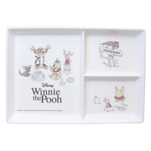 中皿 くまのプーさん メラミンモーニングプレート Cafe ディズニー スケーター 小物置き ランチ マシュマロポップ