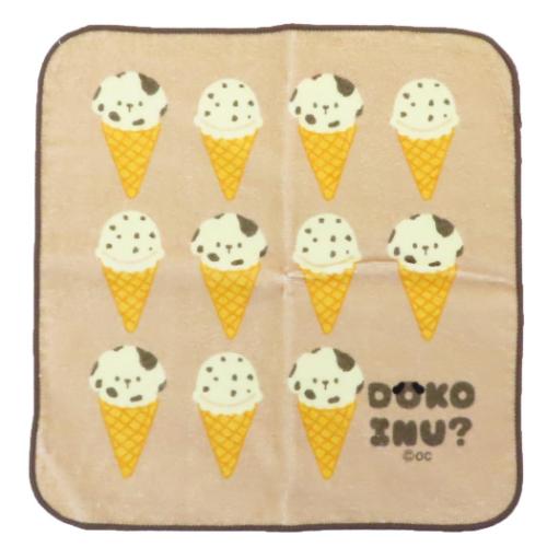 ミニタオル DOKO INU? ハンカチタオル ドコイヌ アイスクリーム オクタニ 汗拭きタオル メール便可 マシュマロポップ