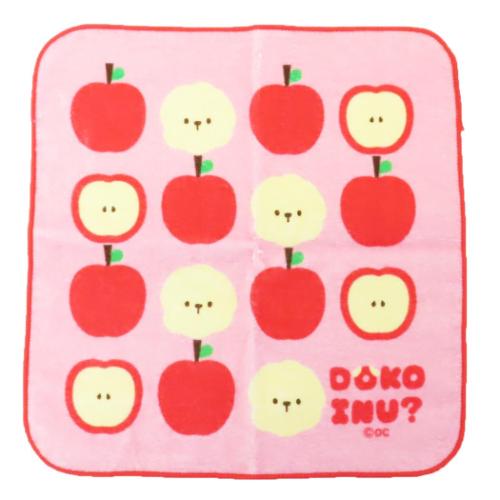 ミニタオル DOKO INU? ハンカチタオル ドコイヌ リンゴ オクタニ 汗拭きタオル メール便可 マシュマロポップ
