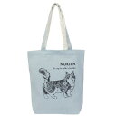 手提げかばん 線画トートバッグ ノラ ねこ ミントイン サブバッグ A4サイズ対応 かわいい メール便可 マシュマロポップ