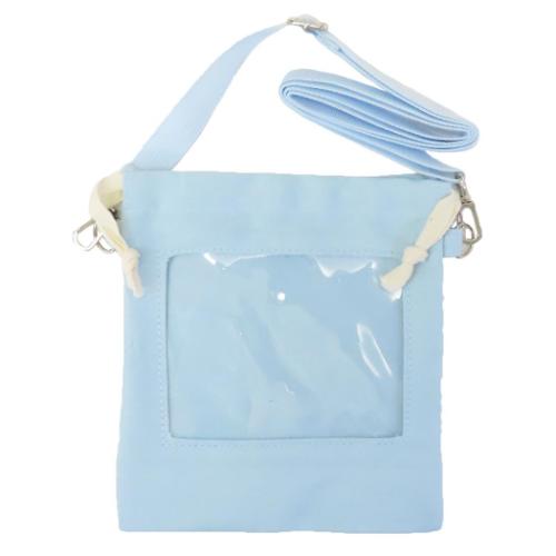 クリアポーチ 推しぬいマチ付き巾着 ブルー カミオジャパン ぬいポーチ 透明 推し活 メール便可 マシュマロポップ