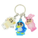 キーリング クレヨンしんちゃん 3チャームキーホルダー 変身しんちゃん ひつじ ぺんぎん うさぎ ティーズファクトリー コレクション雑貨 アニメメール便可 マシュマロポップ