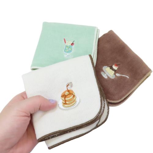 ミニタオル ハラペコレトロ タオルハンカチ プリンアラモード クーリア 汗拭きタオル レトロ 喫茶店 かわいい メール便可 マシュマロポップ