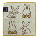 ミニタオル ミッフィー ジャガードハンカチタオル miffyx鳥獣戯画 わいわいガヤガヤ ディックブルーナ マリモクラフト 汗拭きタオル 絵本メール便可 マシュマロポップ