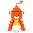 ダイカットシール シール ステッカー 夏タイガー氷削り器オレンジ 日本ホールマーク デコレーション かわいい メール便可 マシュマロポップ