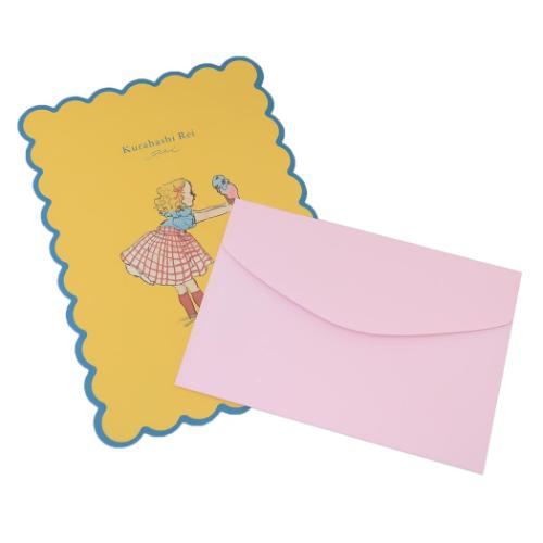 レターセット くらはしれい ダイカットレター アイス 学研ステイフル 手紙セット 便箋&封筒 おしゃれ レトロ ガーリー メール便可 マシュマロポップ