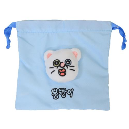 巾着袋 パンパンくんの日常 マスコット付巾着 プンパン カミオジャパン 小物入れ きんちゃくポーチ メ..