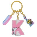 キーリング スヌーピー イニシャル3連アクリルキーホルダー K ピーナッツ エスケイジャパン 3チャーム アクキー メール便可 マシュマロポップ