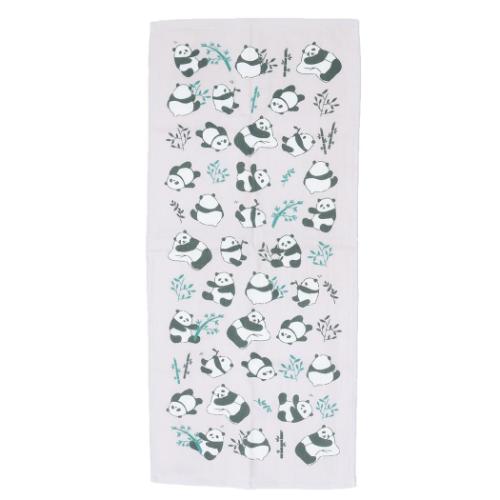 フェイスタオル 片面ガーゼプリントロングタオル ミンミンLPL パンダ ミントイン 新生活 かわいい メー..