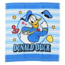 ハンドタオル ドナルドダック プリントウォッシュタオル ブルーボーダー ディズニー 林タオル 汗拭きタオル メール便可 マシュマロポップ