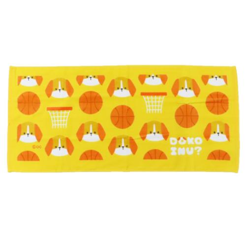フェイスタオル DOKOINU? プリントロングタオル バスケ オクタニ おもしろタオル 面白雑貨 メール便可 ..