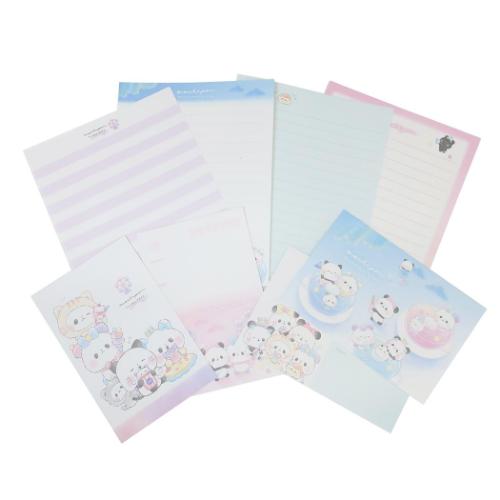 手紙セット もちもちぱんだ ソーメニーレター 遊園地スイーツ カミオジャパン 手紙セット 便箋&封筒 かわいい メール便可 マシュマロポップ