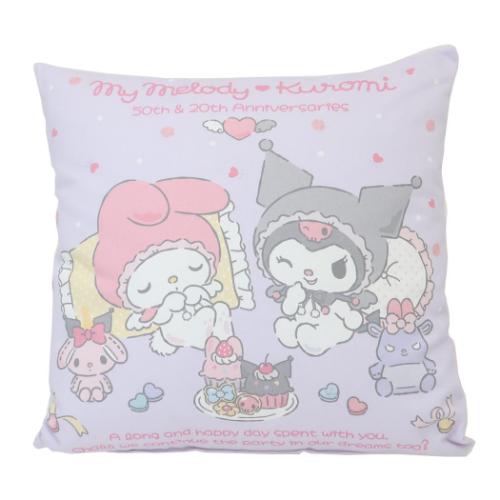 クッション マイメロディ＆クロミ 40cmスクエアクッション エンジェル サンリオ ワタナベ インテリア ..