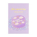 POSTCARD ROKKAKU Birthday Card バースデーカード 1枚入り ケーキ パープル フタバ 箔押し 誕生日 メッセージカード グリーティ...