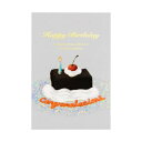 POSTCARD ROKKAKU Birthday Card バースデーカード 1枚入り ケーキ チョコ フタバ 箔押し 誕生日 メッセージカード グリーティン...
