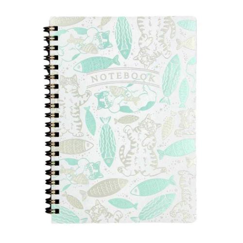 方眼リングノート ROKKAKU x 365Cat Art B6リングノート Cat Art Collection fish ねこ フタバ ネコ　..