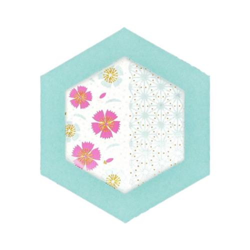 グリーティングカード ROKKAKU CARD メッセージカード やまとなでしこ 撫子 フタバ 和柄 箔押し カード..