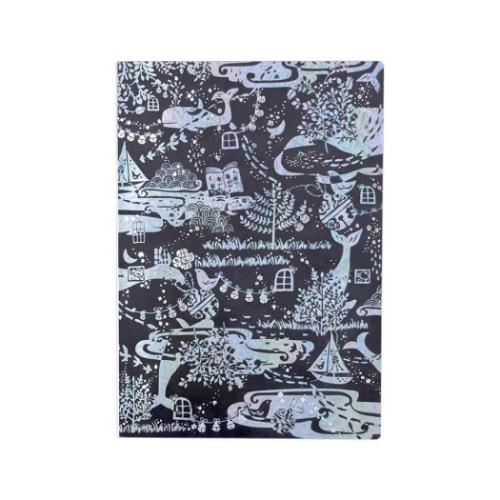 A5 ノート ROKKAKU x misuzu uta みすゞうた A5サイズ無地ノート 鯨法会 フタバ 箔押し 金子みすゞ かわいい メール便可 マシュマロポ...