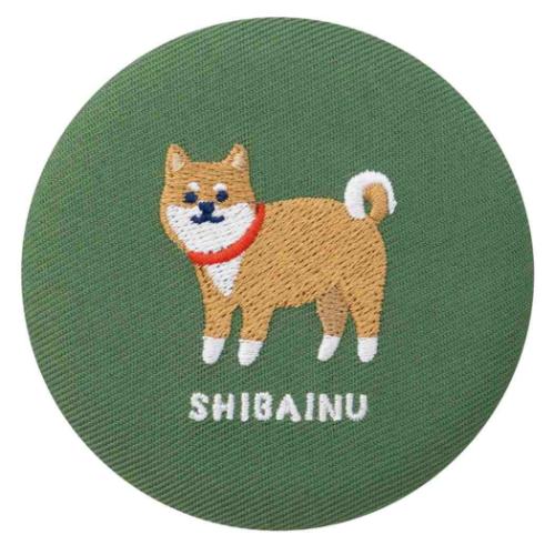 手鏡 おみやげニッポン 刺繍ミラー 柴犬 いぬ デコレ コンパクトミラー かわいい メール便可 マシュマ..