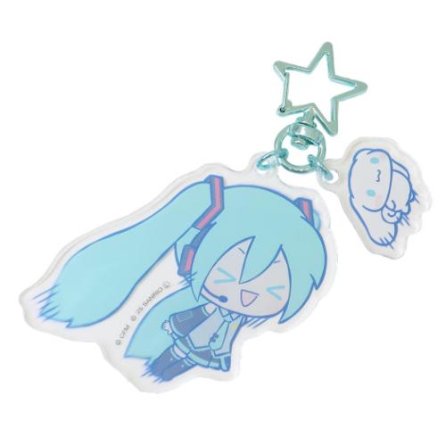 キーリング 初音ミクxシナモロール アクリルキーホルダー 疾走 ケイカンパニー プレゼント メール便可 ..