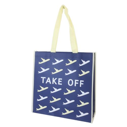 手提げかばん JAL 日本航空 不織布バッグ フライトプラン 丸眞 プレゼント 飛行機 マシュマロポップ