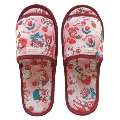 トラベルスイマーxサンリオキャラクターズ 携帯スリッパ ピンク SWIMMERxSANRIO 三金商事 旅行用品 コ..