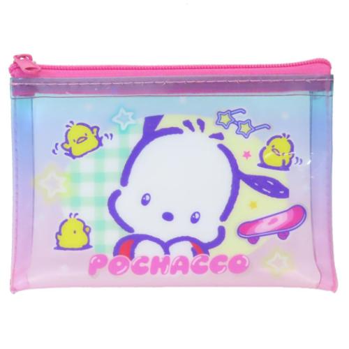 ミニポーチ ポチャッコ クリアフラットポーチ S 胸キュンメモリーズ サンリオ コスメポーチ 小物入れ メール便可 マシュマロポップ