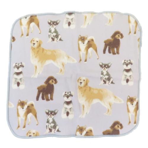 ミニタオル ガーゼタオル 片面ガーゼハンカチタオル メニードッグ グレイ いぬ フレンズヒル FRIENDSHI..