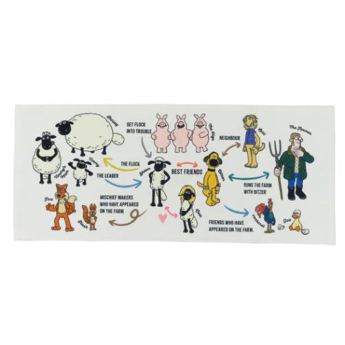 フェイスタオル ひつじのショーン プリントロングタオル キャラクターマップ 林タオル 新生活雑貨 メー..