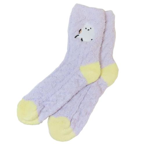 女性用靴下 アップリケシマダ ルームソックス パープル フレンズヒル 防寒用品 ウォーマー雑貨 寒さ対..