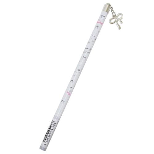 えんぴつ シマエナガ メタルチャーム付き鉛筆 2B 丸軸 エナガシロップ リボンA クーリア 新学期準備文..