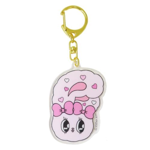 キーリング エスターバニー アクリルキーホルダー リボンバニー フェイス サンタン アクキー メール便..