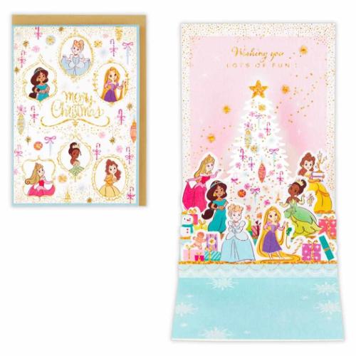 クリスマスカード ディズニープリンセス 立体カード DNプリンセス キラキラクリスマス ディズニー 日本ホールマーク Xmas メッセージカード メール便可 マ...