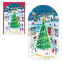 クリスマスカード クリスマスツリーカード 立体カード クリスマスタウンにツリー 日本ホールマーク Xmas メッセージカード メール便可 マシュマロポップ