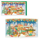 クリスマスカード レーザーカットカード 立体カード ワイドレーザークリスマスタウン 日本ホールマーク Xmas メッセージカード メール便可 マシュマロポップ