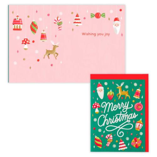 クリスマスカード 海外デザインカード UVクリスマスオーナメント 日本ホールマーク Xmas メッセージカード メール便可 マシュマロポップ