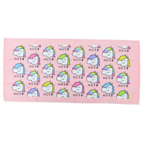 フェイスタオル おえかきさん プリントロングタオル にじうまさん オクタニ おもしろタオル 面白雑貨 ..