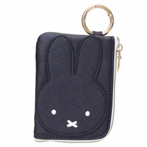 定期入れ ミッフィー MIFFY LARGE MOTIF カード＆パスケース ブラック ディックブルーナ エフエービージャパン ICカードケース 絵本メール便可 マシュマロポップ