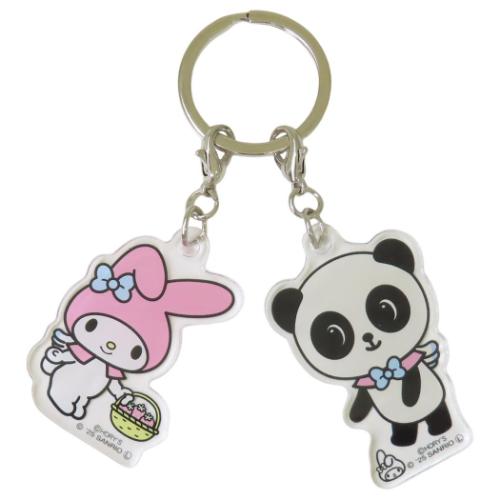 キーリング パンシェルxサンリオキャラクターズ 2連アクリルキーホルダー パンシェル マイメロディ サ..