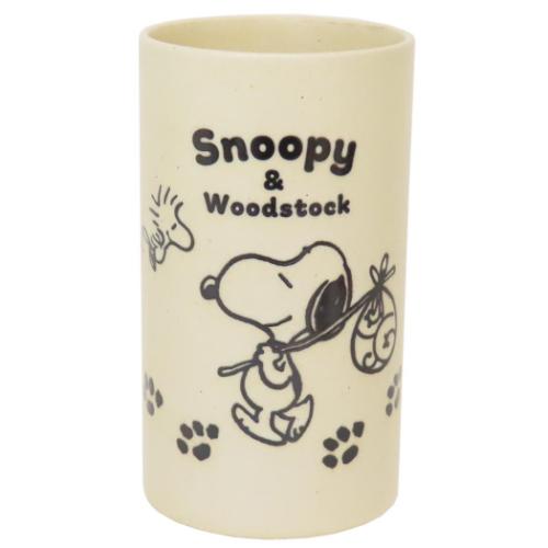 湯のみ スヌーピー 特大湯呑 あしあと アイボリー ピーナッツ 金正陶器 プレゼント マシュマロポップ