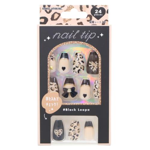 コスメ雑貨 GYARU mee ネイルチップ BLACK LEOPA カミオジャパン ネイルアート 付け爪 かわいい メール..