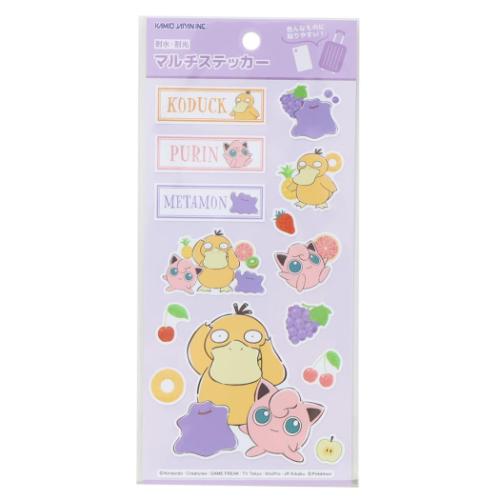 シールシート ポケットモンスター マルチステッカー フルーツ パープル ポケモン カミオジャパン 耐水 耐光 デコシール デコレーション メール便可 マシュマロポップ